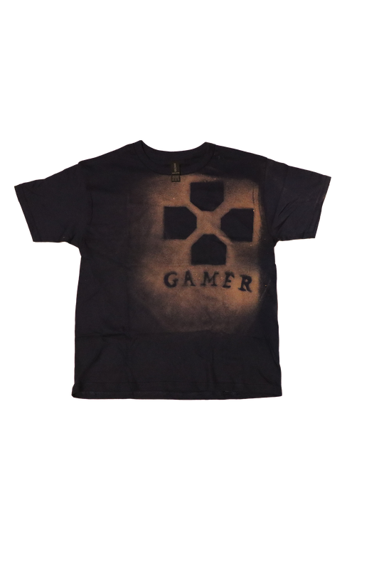 bleached navy blue gamer shirt